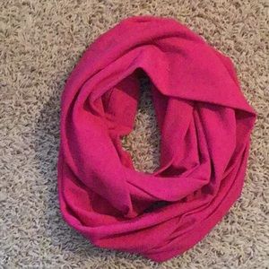 Pink knit infinity scarf